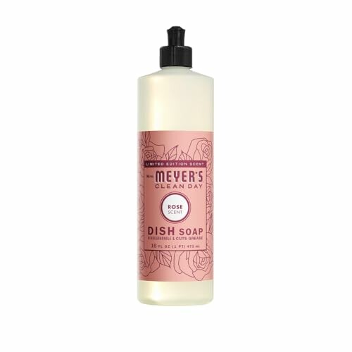 Mrs. Meyer's Clean Day Rose Scent Dish Soap Bottle