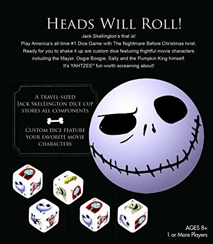 Nightmare Before Christmas dice game with Jack Skellington theme.