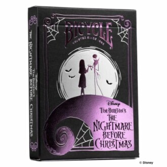 Bicycle playing cards featuring Tim Burton's The Nightmare Before Christmas design.