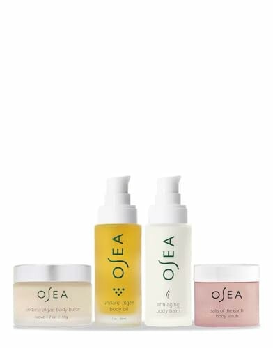 OSEA body care products including body butter, body oil, body balm, and body scrub.