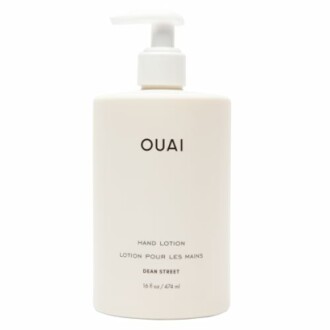 OUAI hand lotion bottle with pump dispenser