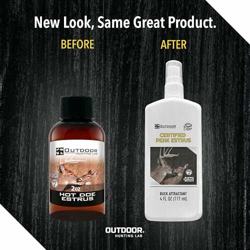 Comparison of Outdoor Hunting Lab products before and after.