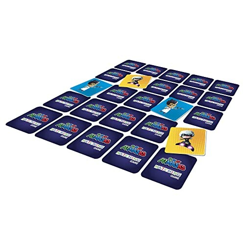 PJ Masks themed memory game cards arranged in rows.