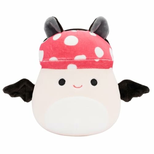 Cute plush toy with mushroom hat and small wings