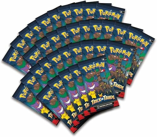 Pokemon Trick or Trade booster packs fan arrangement