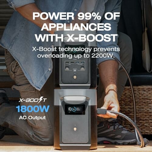 Portable power station with X-Boost technology for 2200W