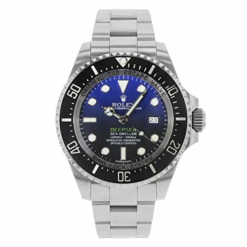 Rolex Sea-Dweller watch with black and blue dial.