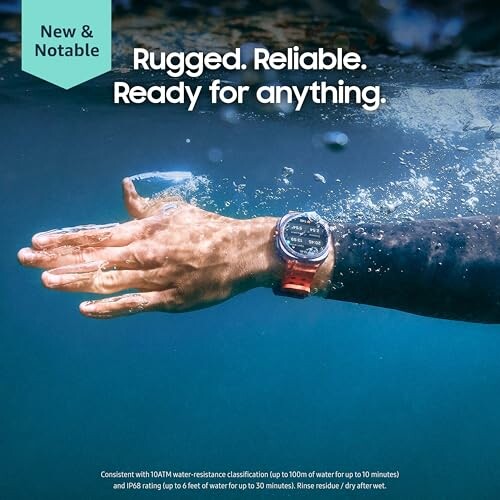 Rugged watch worn underwater, durable and reliable.