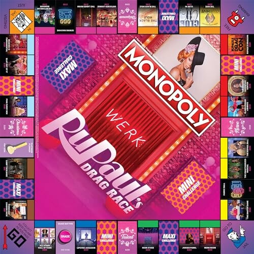 Monopoly board themed around RuPaul's Drag Race.