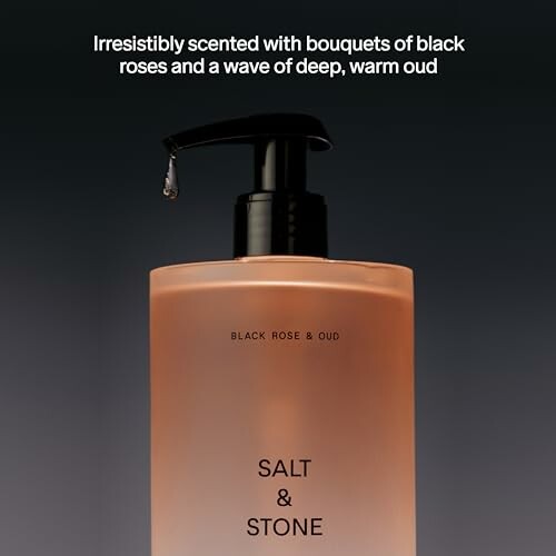 Salt & Stone black rose and oud scented soap bottle.