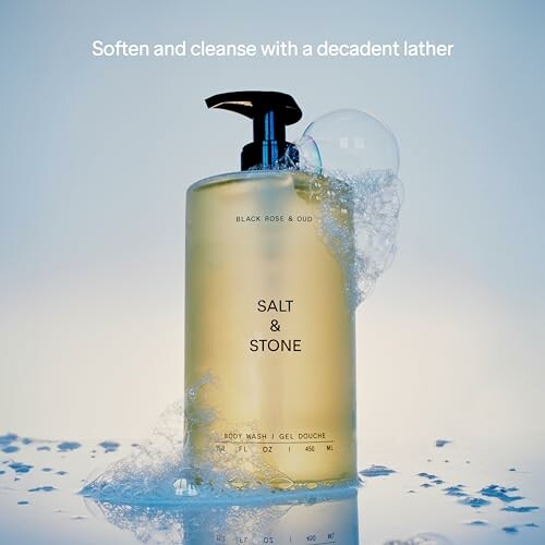 Salt & Stone body wash with bubbles