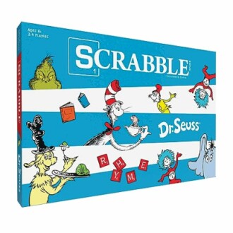 Scrabble board game box featuring Dr. Seuss characters.