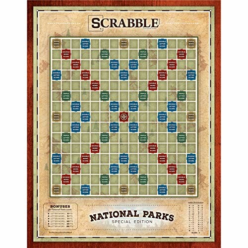 National Parks Special Edition Scrabble board with bonus areas.