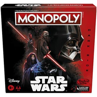 Star Wars Monopoly Dark Side board game box featuring characters and logo.