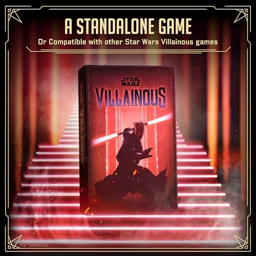 Star Wars Villainous board game box on glowing steps.