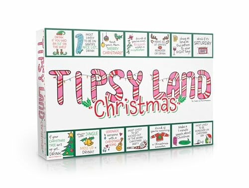 Tipsy Land Christmas board game box with festive illustrations.