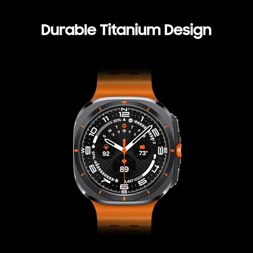 Smartwatch with durable titanium design and orange band