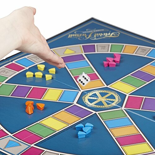 Trivial Pursuit board game with pieces and dice.