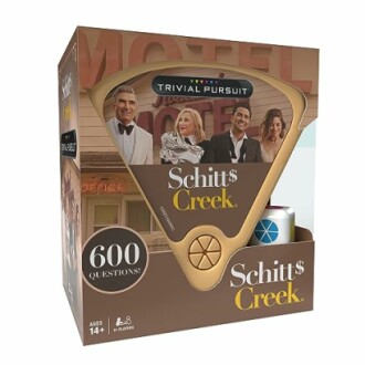 Trivial Pursuit Schitt's Creek edition box with 600 questions.