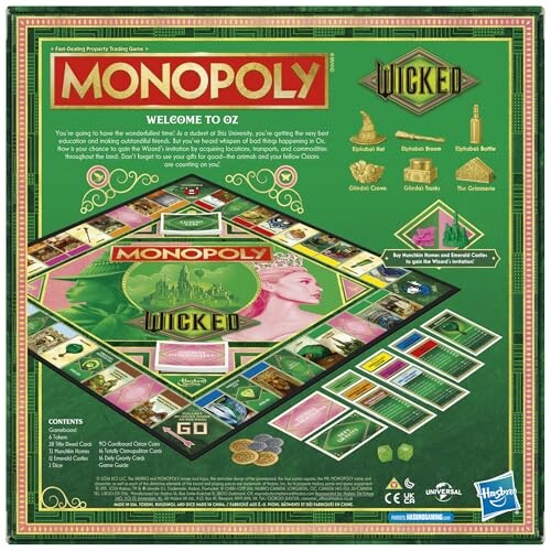 Wicked themed Monopoly board game box with Oz theme.