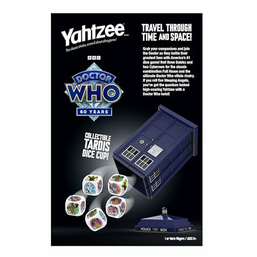 Yahtzee Doctor Who 60th Anniversary Edition with TARDIS dice cup