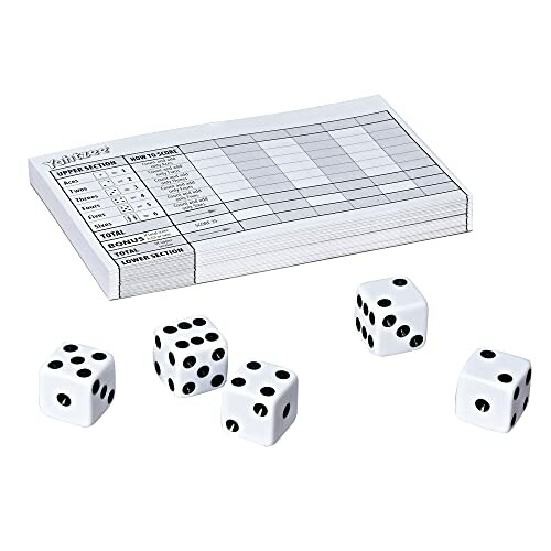 Yahtzee score pad and dice