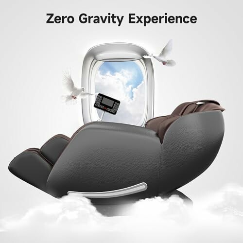 Zero gravity massage chair with doves and remote control.